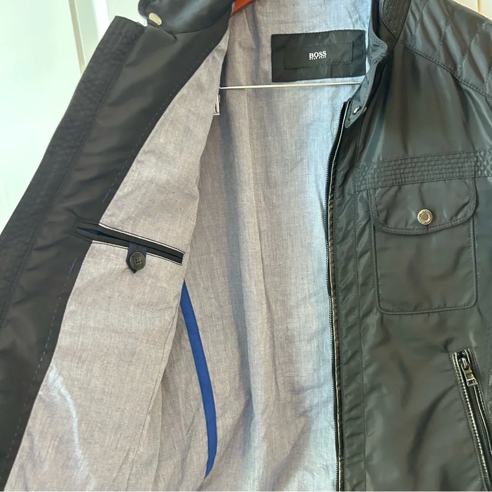 🖤 HUGO BOSS Men’s Quilted Moto Jacket –‎ 38 Regular